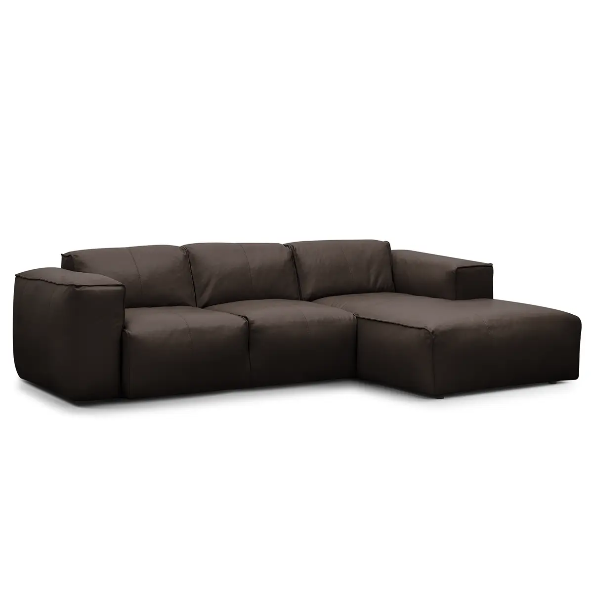 Ecksofa 3-Sitzer mit Longchair Neka | Braun