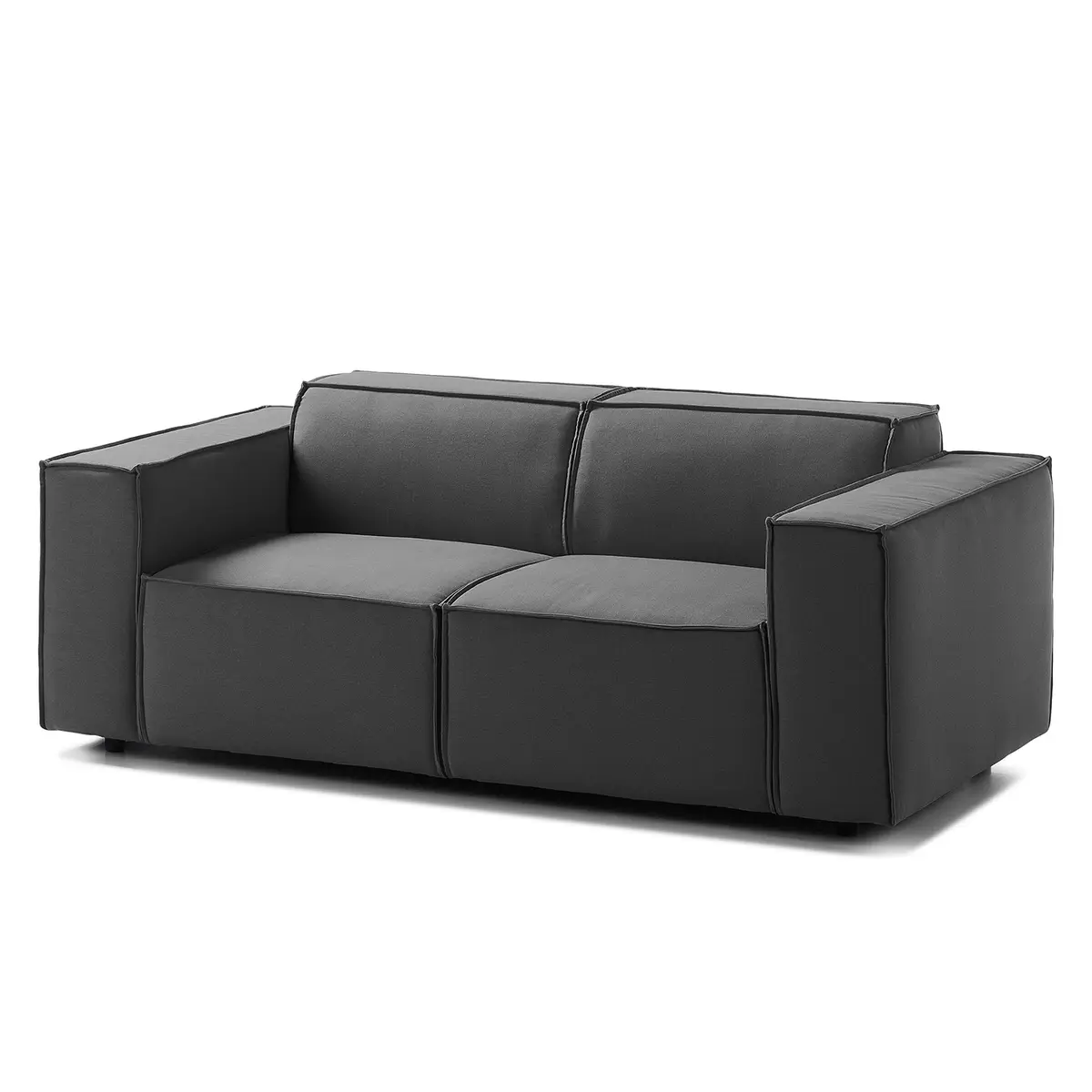 2-Sitzer Sofa Grau/Anthrazit Webstoff Osta | Grau