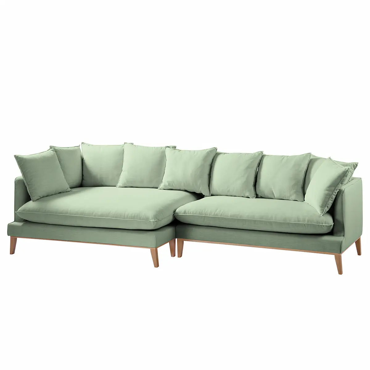 Ecksofa XL Webstoff Grün Stoff Moretey | Grün