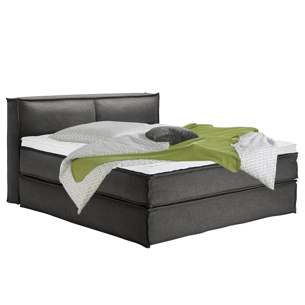 Premium Boxspringbett mit Kopfteil 180 x 220cm Flachgewebe