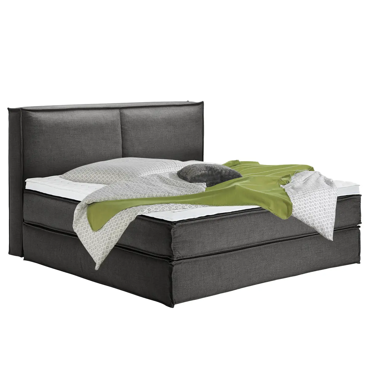 Premium Boxspringbett mit Kopfteil 200 x 220cm Flachgewebe