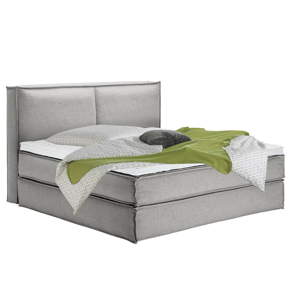 Premium Boxspringbett mit Kopfteil 200 x 220cm Flachgewebe