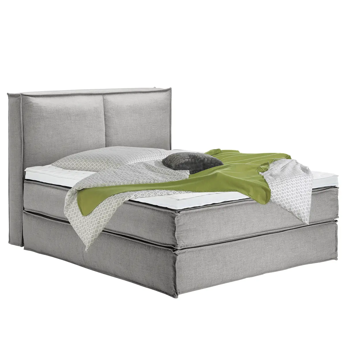 Premium Boxspringbett mit Kopfteil 160 x 220cm Flachgewebe