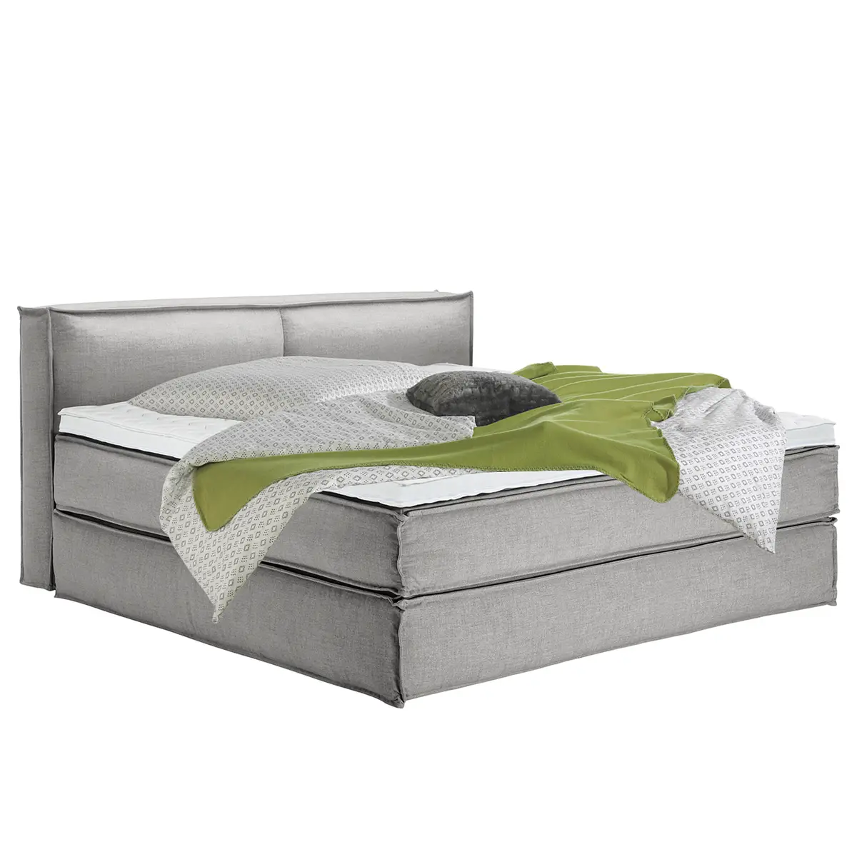 Premium Boxspringbett mit Kopfteil 200 x 220cm Flachgewebe