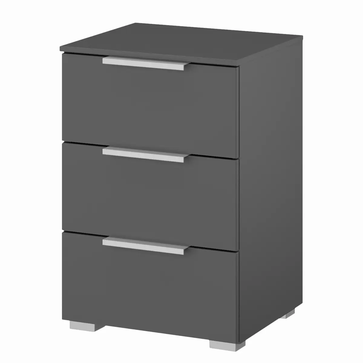 Nachtkommode x3 40cm Grau/Graphit Aluminium | Grau