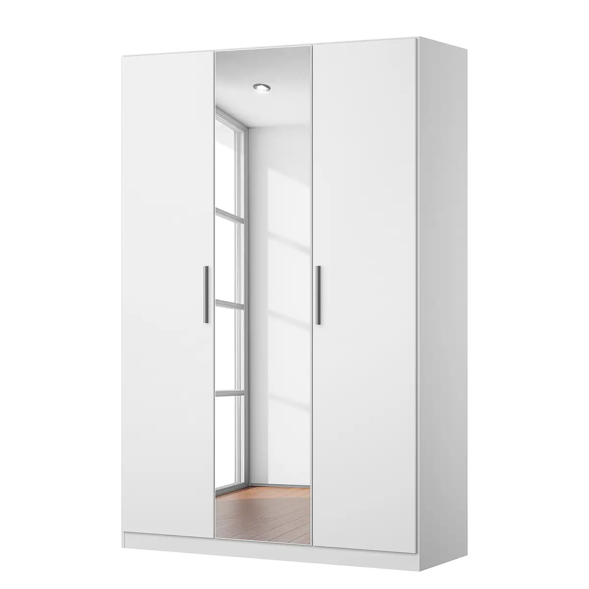 Drehtürenschrank I 136 x 197cm Weiß/Alpinweiß | Weiß