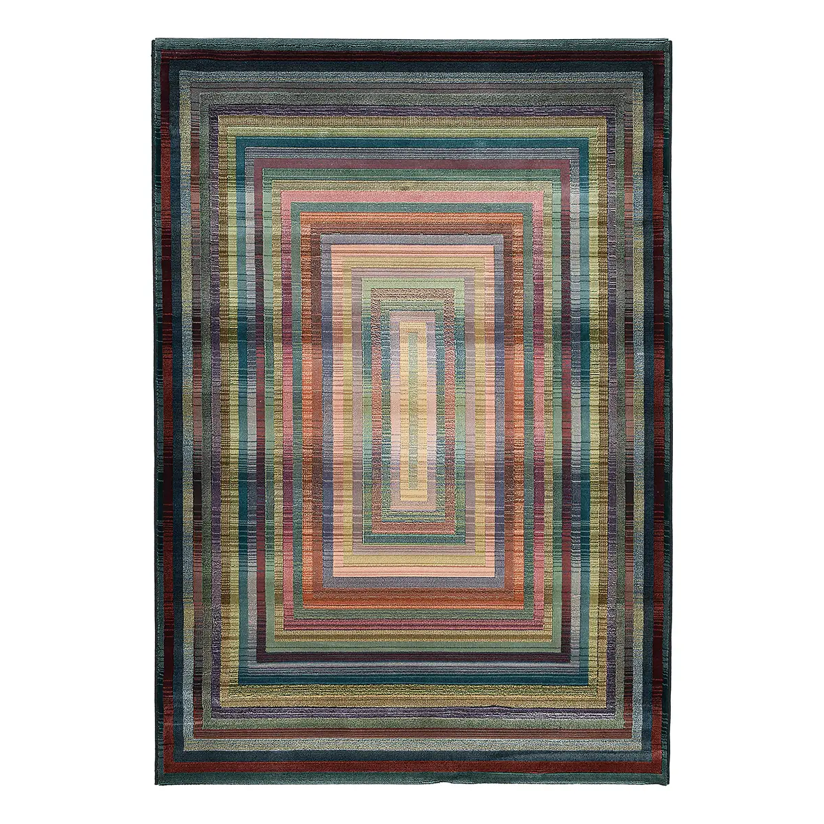 Kurzflorteppich Edge Multicolor | Mehrfarbig