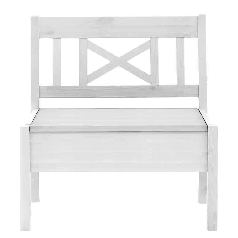 Sitzbank Fjord I 84cm Weiß/Kiefer Weiß | Weiß