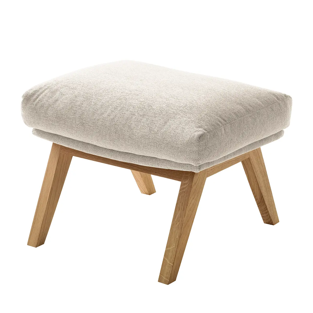 Hocker mit Holzfüßen | Beige