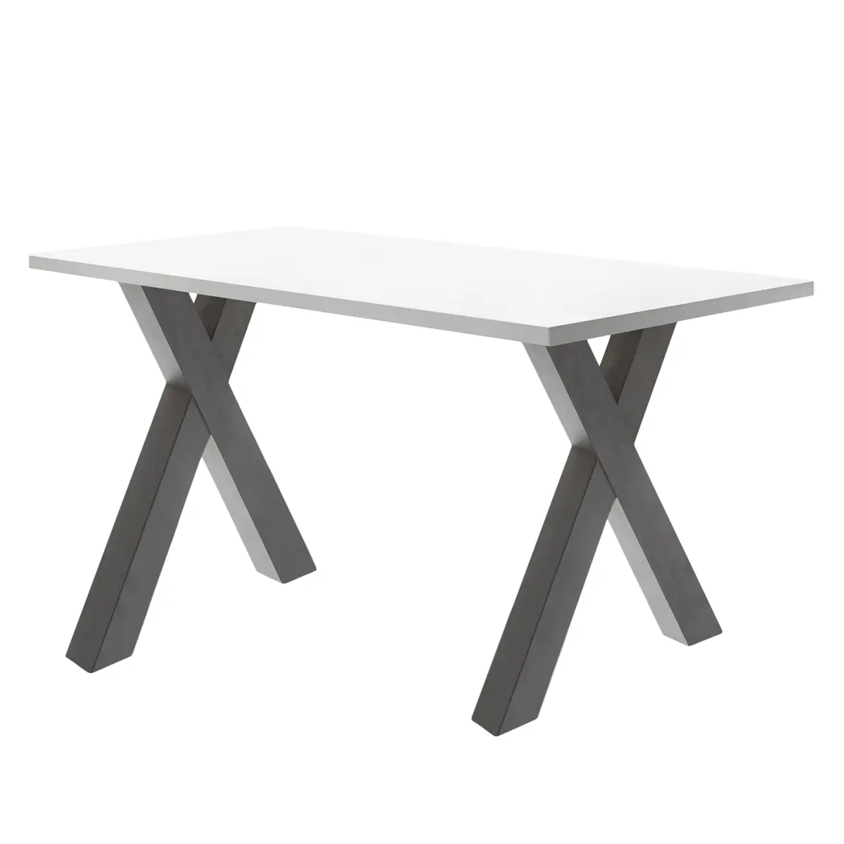 Schreibtisch Leeton II 140cm Weiß/Anthrazit/Weiß | Weiß