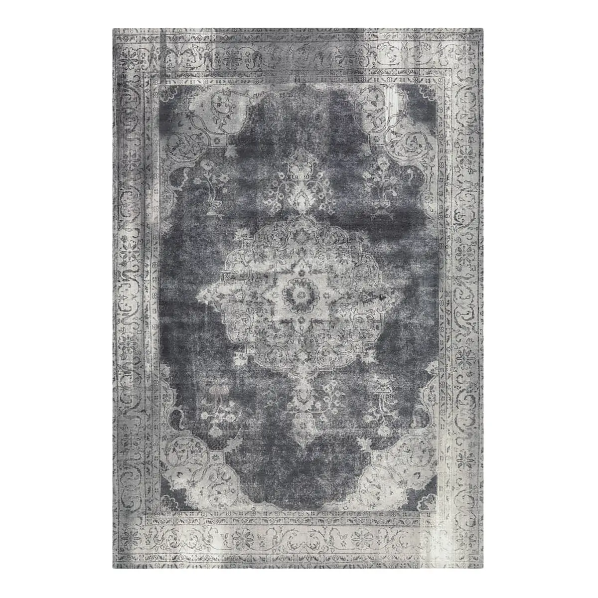 home24 Kurzflorteppich Vintage | Grau