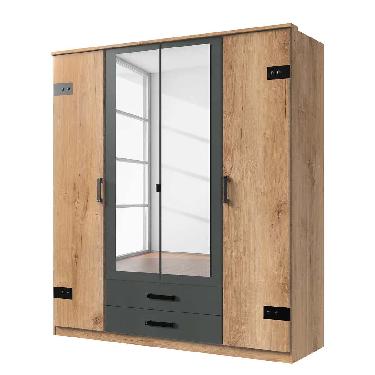 Drehtürenschrank Cork 180cm Braun | Braun