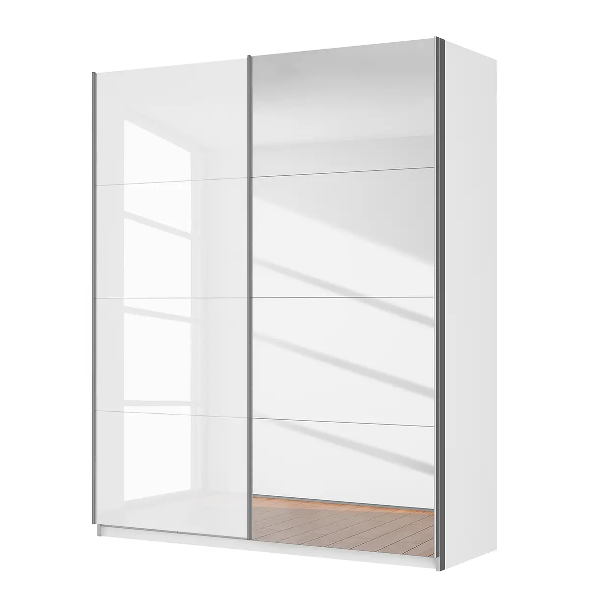 Schwebetürenschrank gloss reflect | Weiß