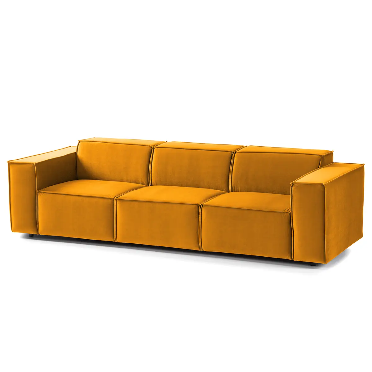 3-Sitzer Sofa Gelb/Senfgelb Samt Shyla | Gelb