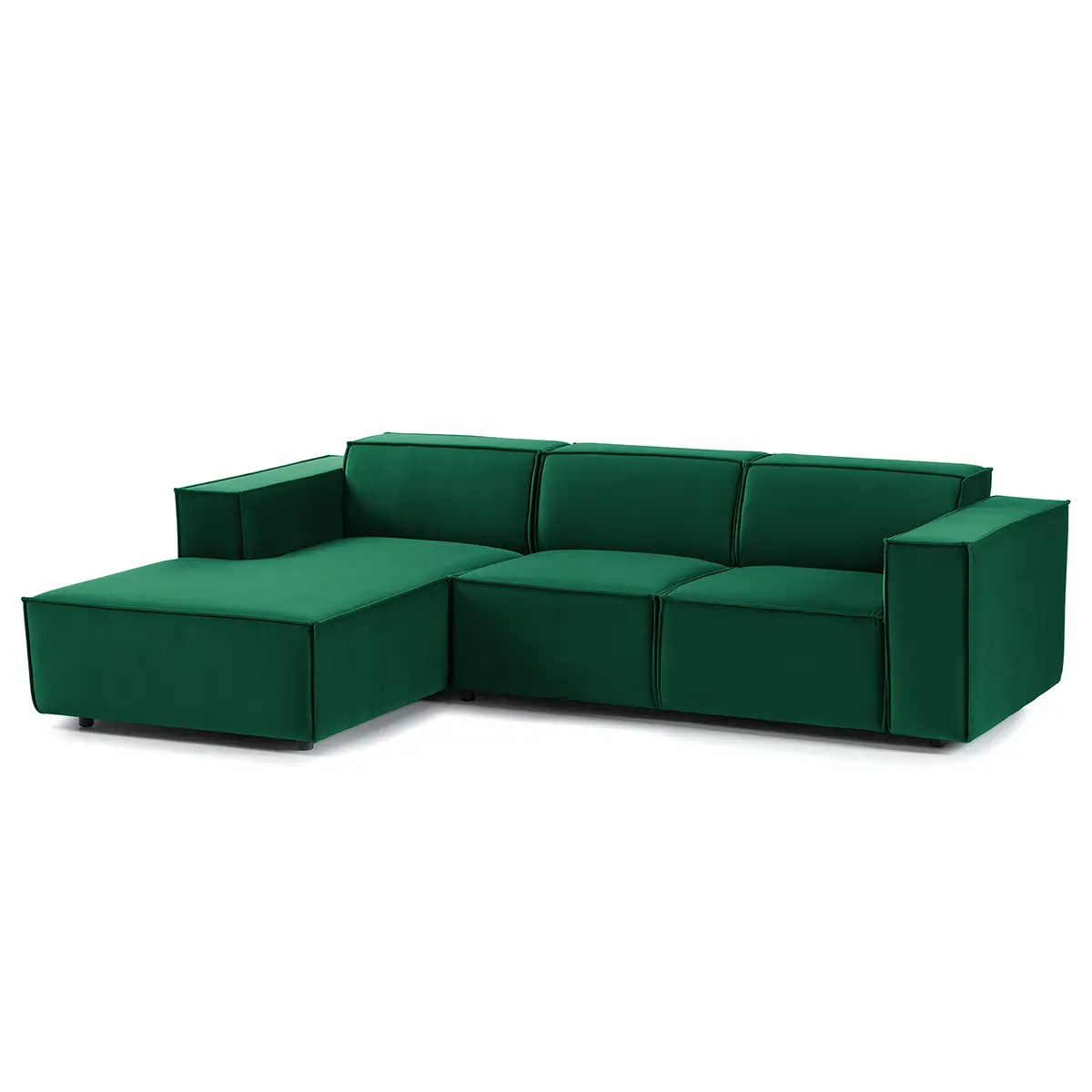 Ecksofa mit Longchair Shyla | Grün
