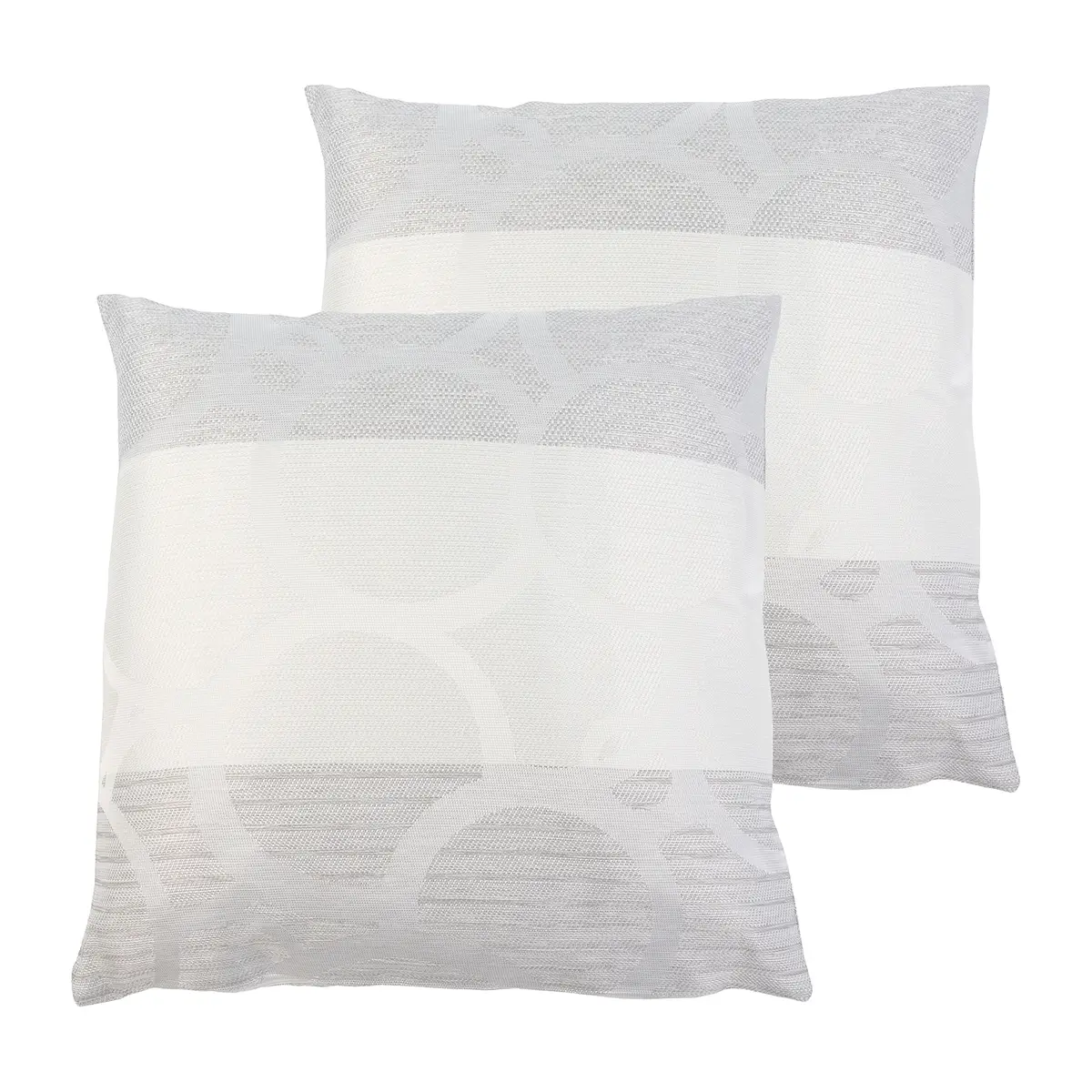 Kissenbezug Conelly 2er-Set Grau/Hellgrau 40 x 40cm Kunstfaser | Grau