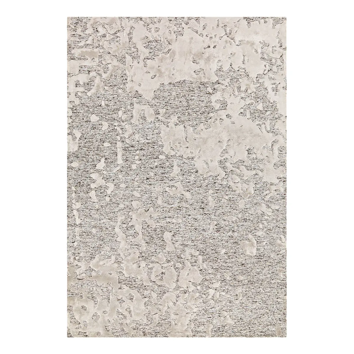 Kurzflorteppich Damast I Weiß 80 x 150cm Wolle | Weiß