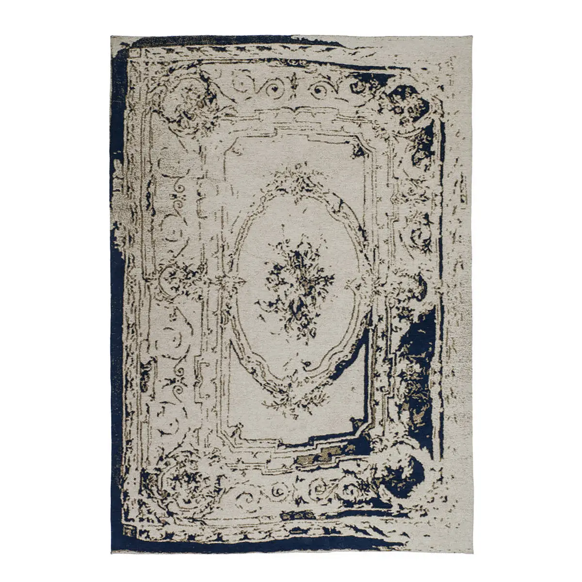 Kurzflorteppich Ballerina 740 Grau/Dunkelblau 160 x 230cm