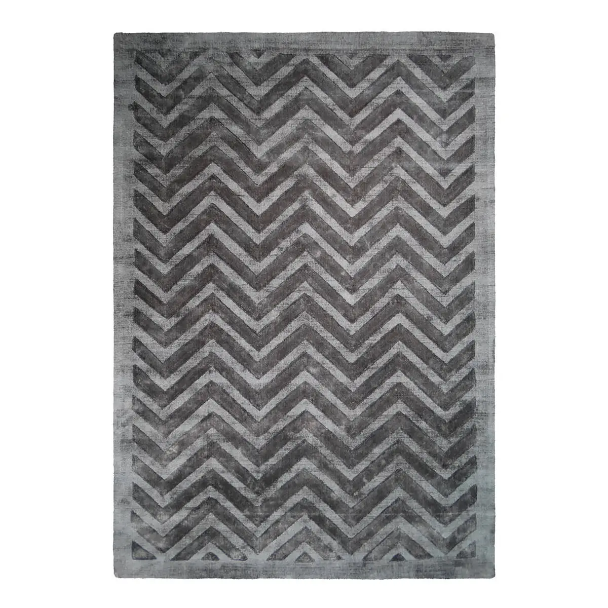 home24 Kurzflorteppich Luxury 410 Grau 80 x 150cm Webstoff | Grau