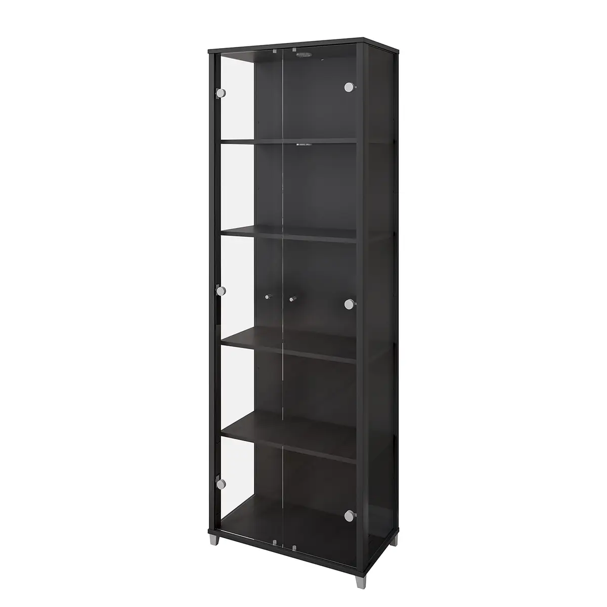 Vitrinenschrank 58cm Schwarz/Schwarz | Schwarz