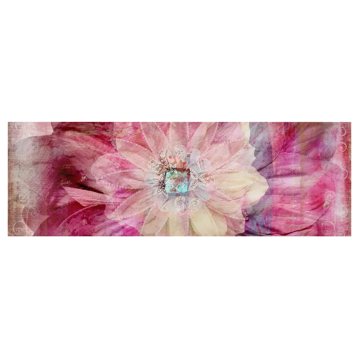 Bild Grunge Flower 120 x 40cm Multicolor | Mehrfarbig