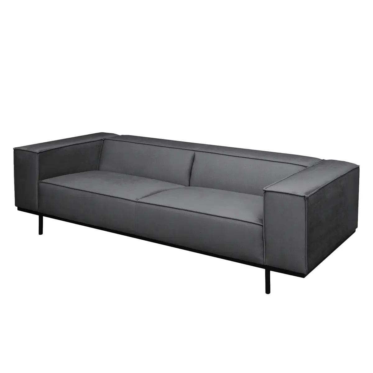 Sofa Kups I 3-Sitzer Grau/Anthrazit Samt Onoli | Grau
