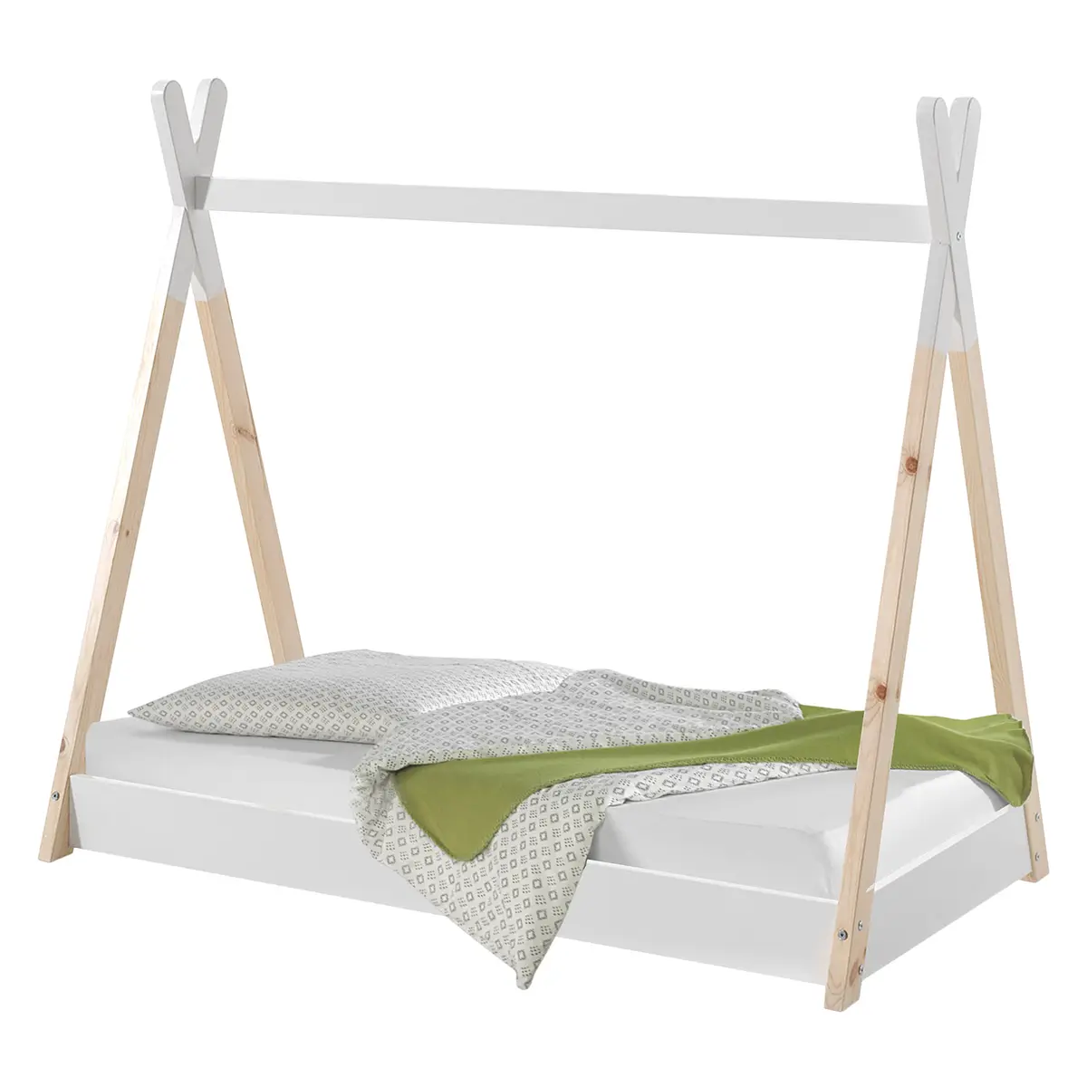 Zeltbett 70 x 140cm mit Lattenrost Braun | Braun