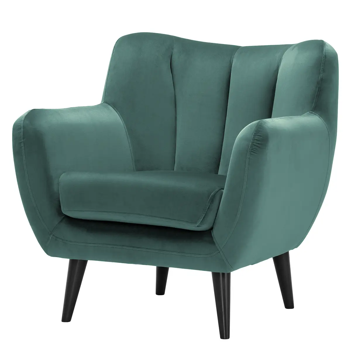 Sessel Polva I Blau/Petrol Samt Ravi | Blau