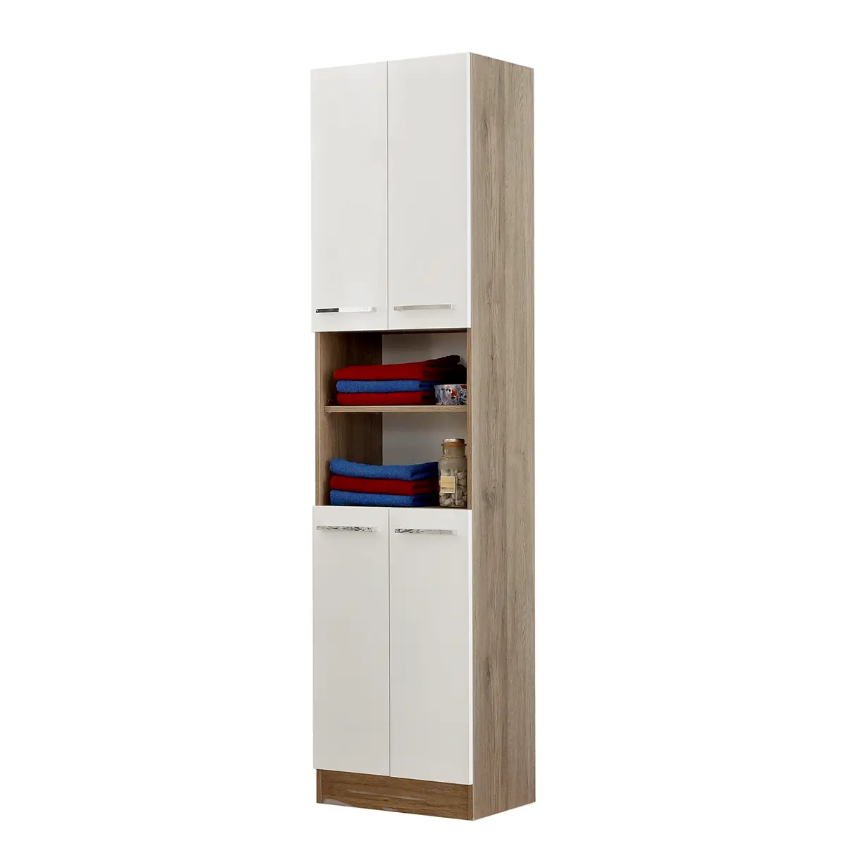 Hochschrank 50cm Weiß | Weiß