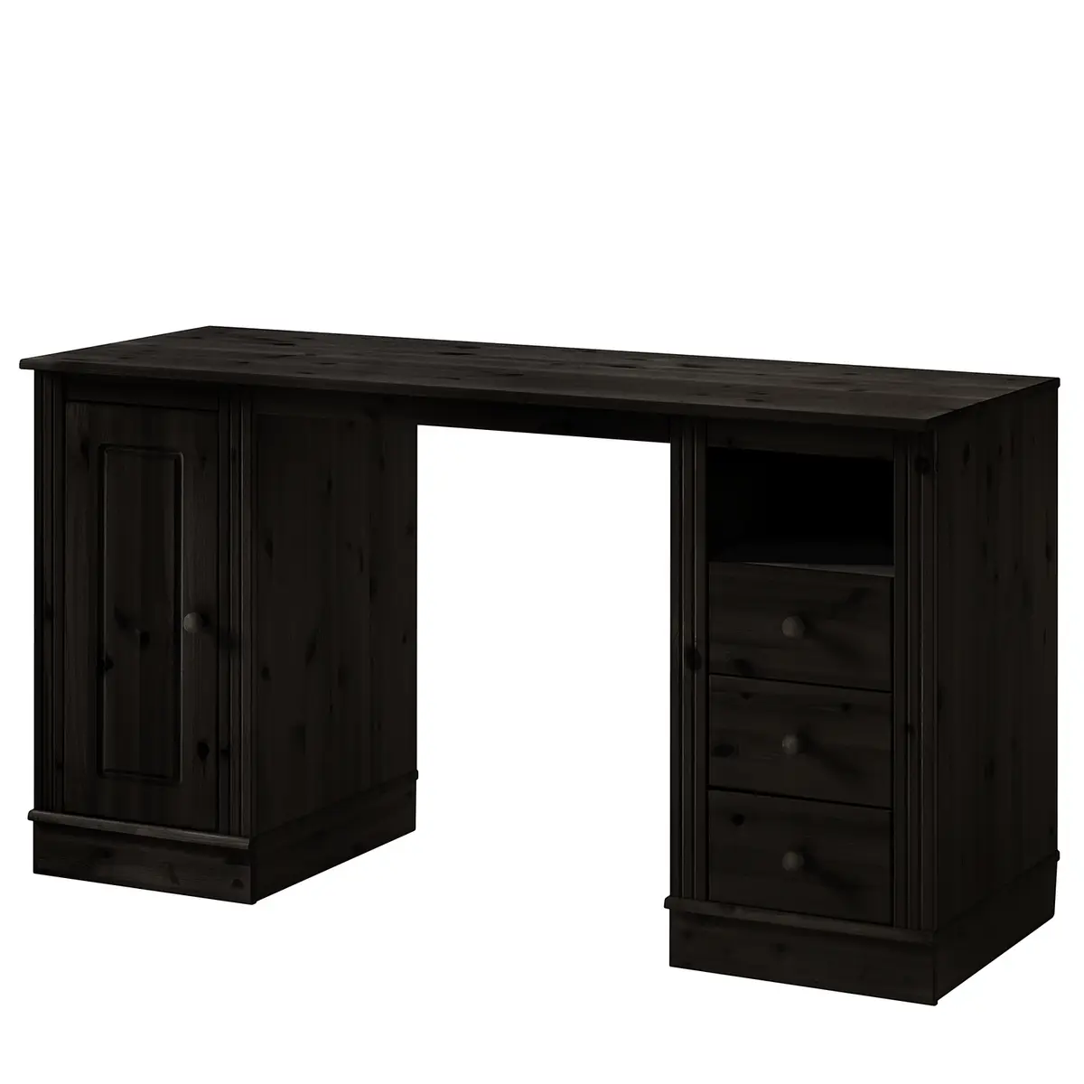 Massiver Schreibtisch 140 x 76 x 50cm Braun/Kiefer Havanna
