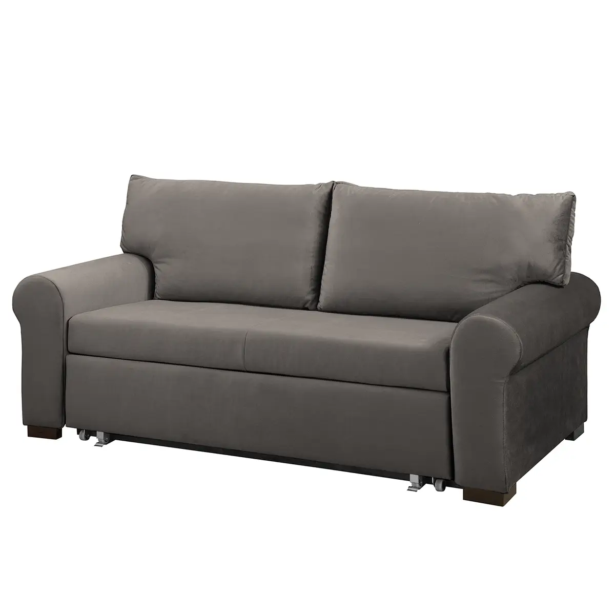 Schlafsofa Country Deluxe Grau/Braun Samt Krysia 205cm | Grau