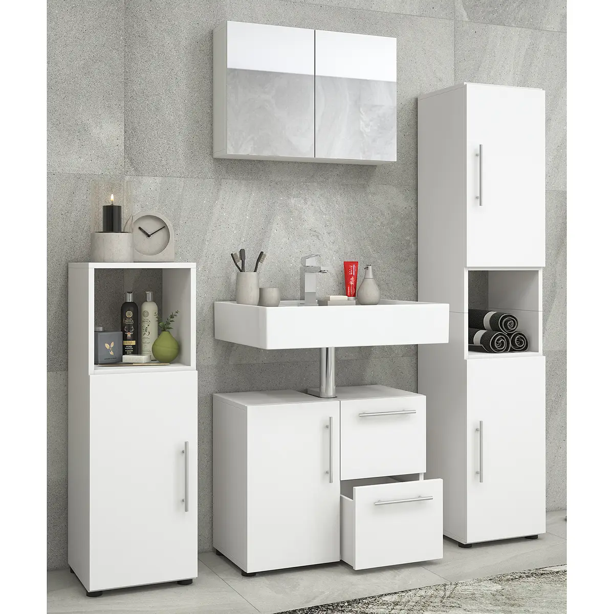Badezimmerset I 4-teilig | Weiß