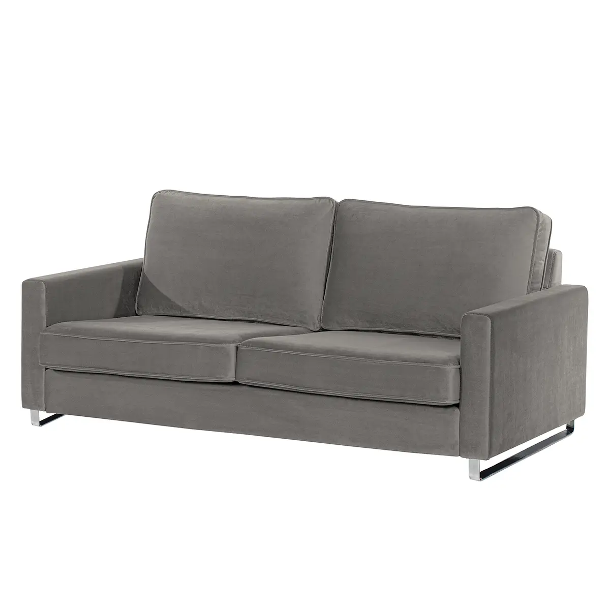 Sofa I 2-Sitzer Grau/Lichtgrau Samt Ravi | Grau
