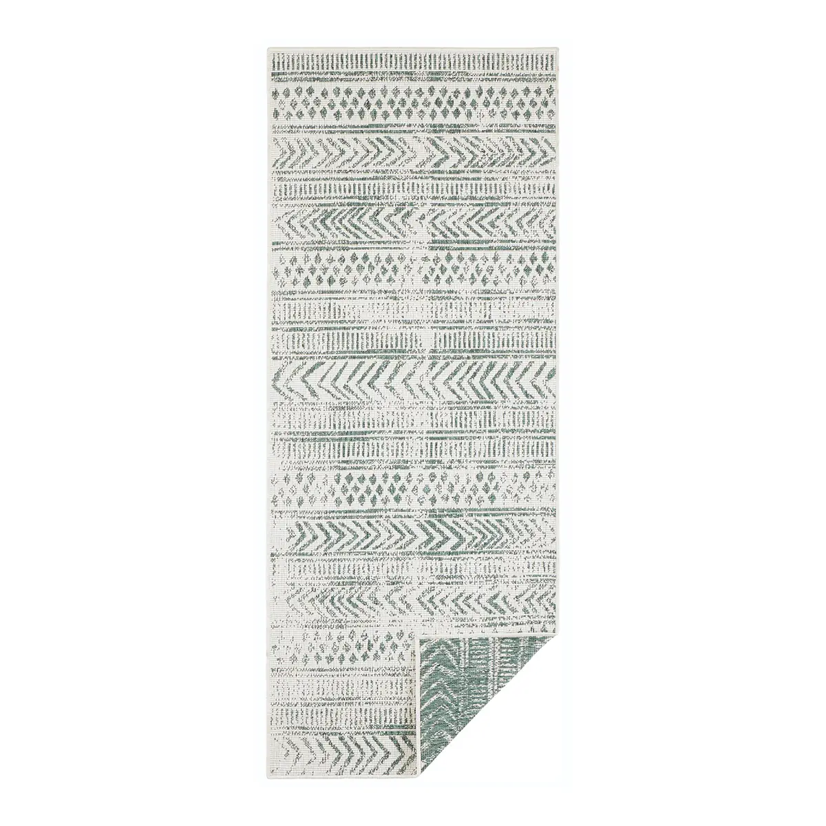 Läufer Biri 80 x 350cm Beige/Türkisgrün | Beige