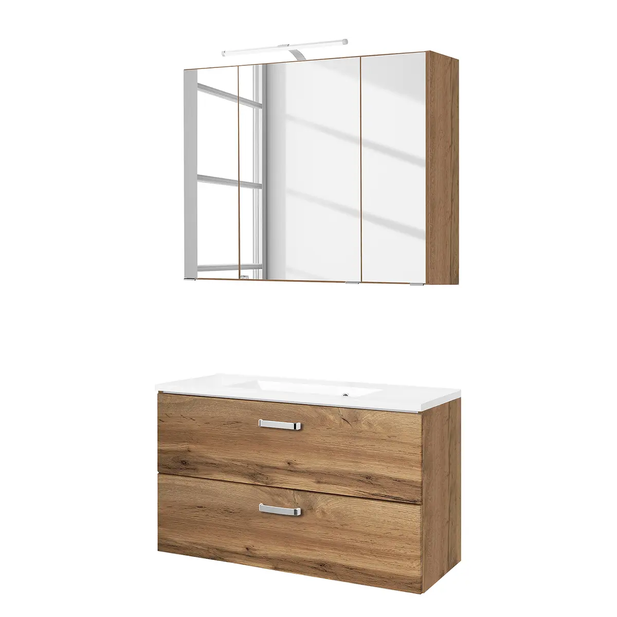 Badezimmerset 2-teilig 80cm Braun/Wotaneiche Dekor | Braun