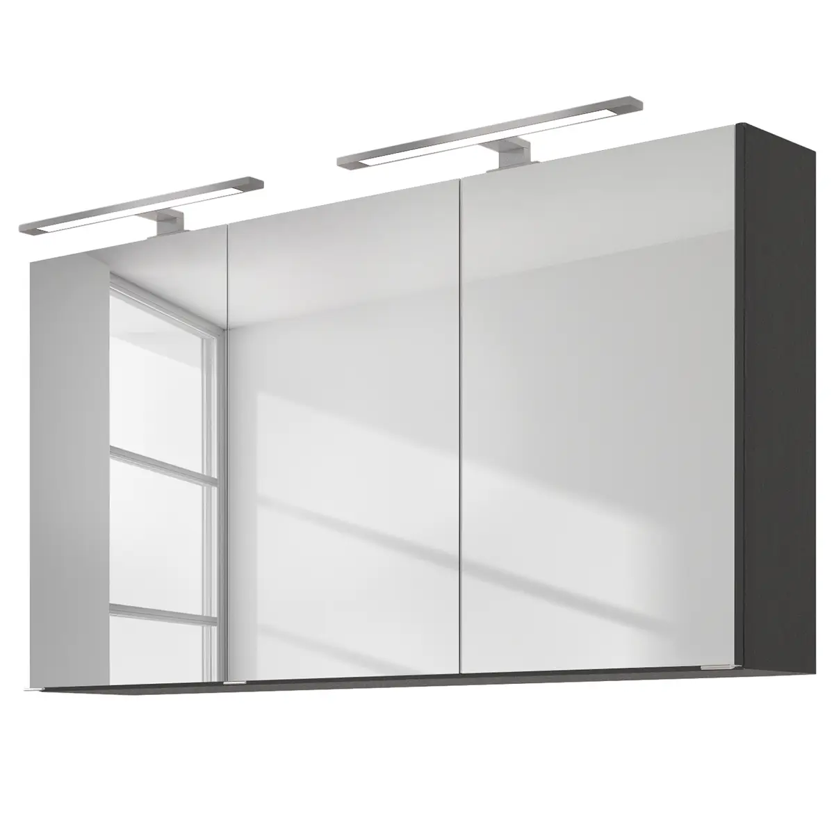 Spiegelschrank 120cm Grau/Graphit | Grau