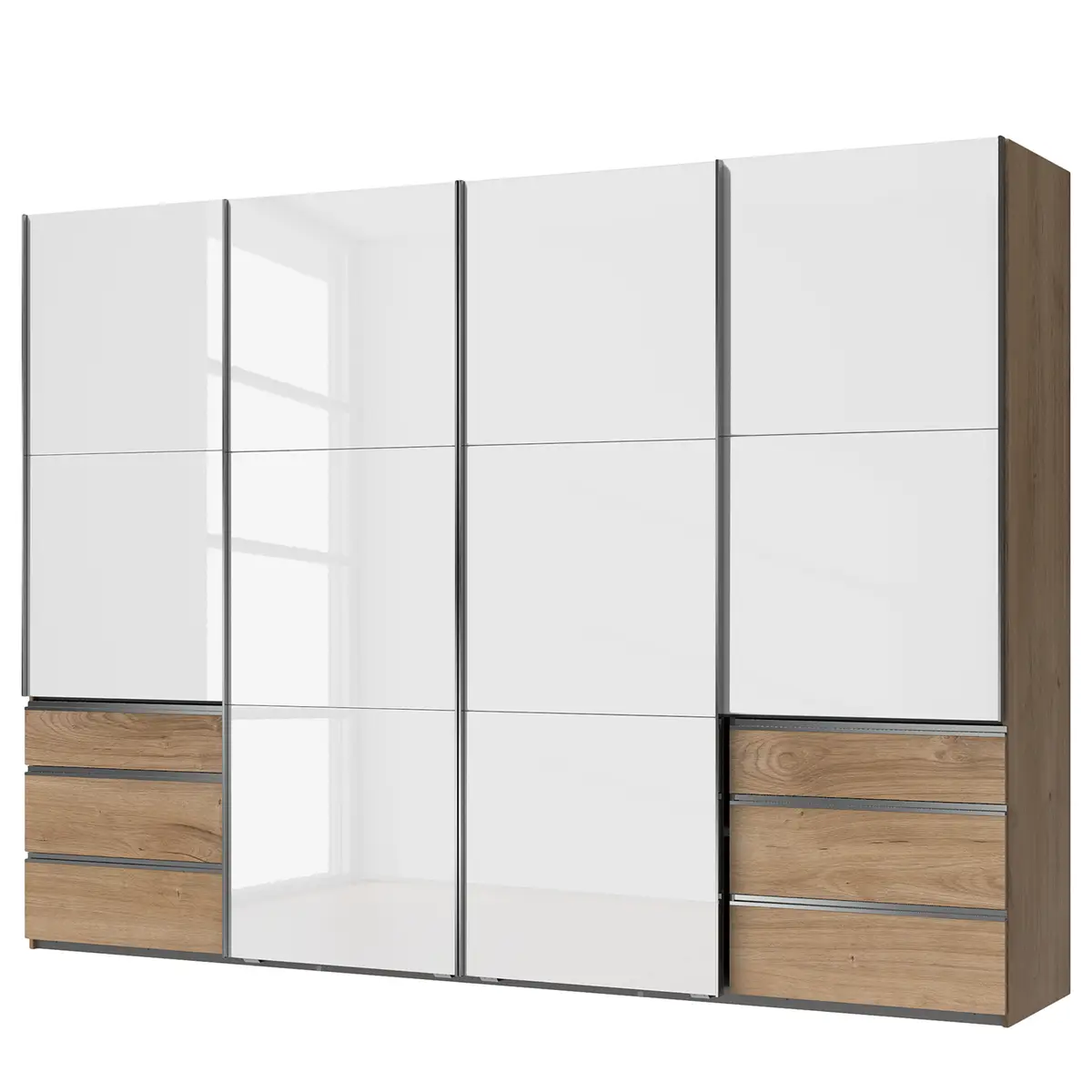 Schwebetürenschrank Level 36 D III 300 x 216cm | Weiß