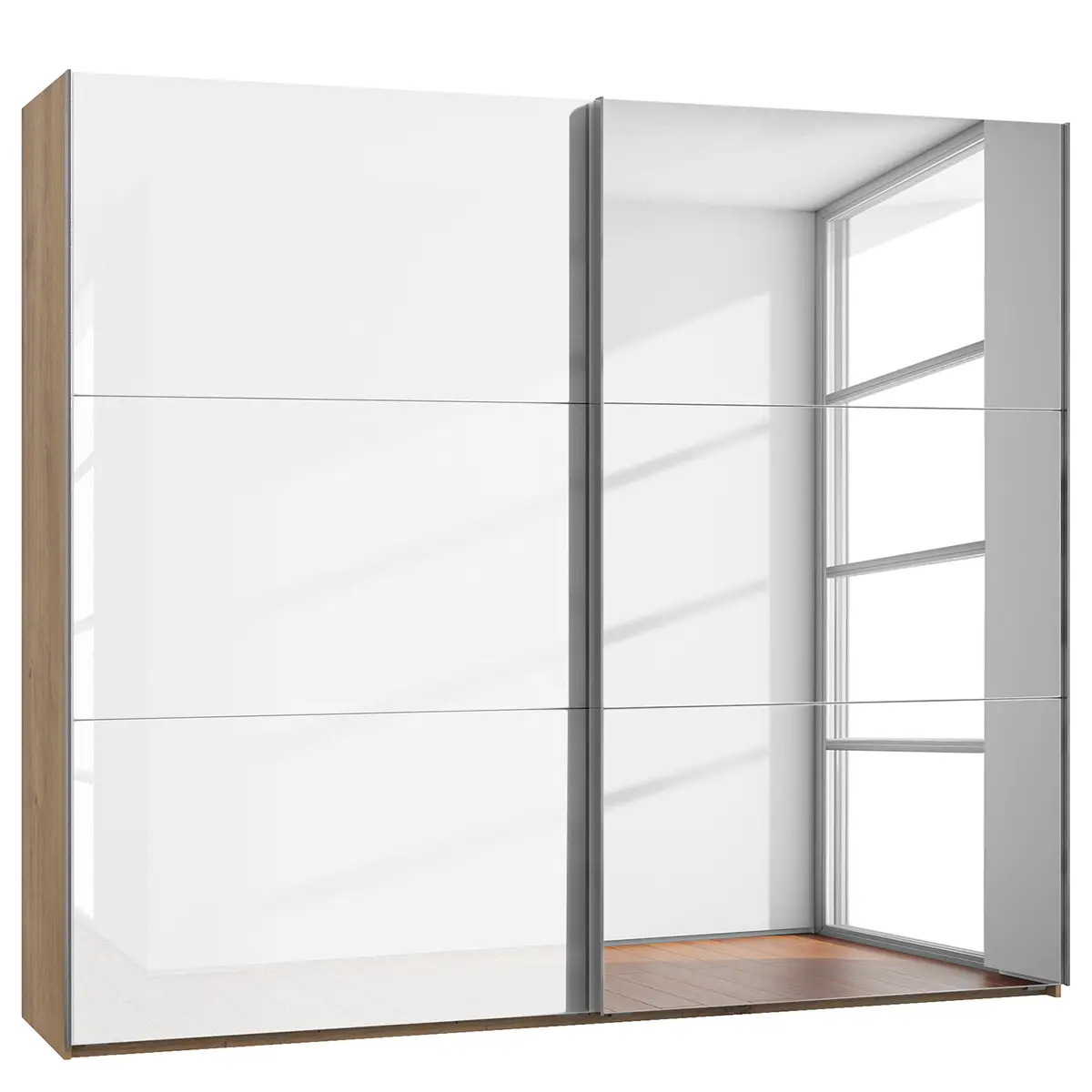 Schwebetürenschrank Level 36 D II | Weiß