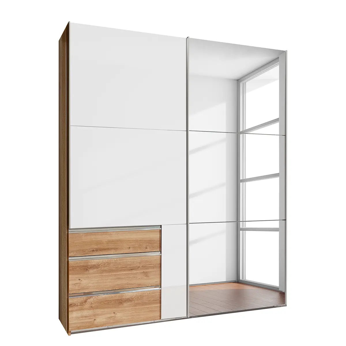 Schwebetürenschrank Level 36 D IV | Weiß