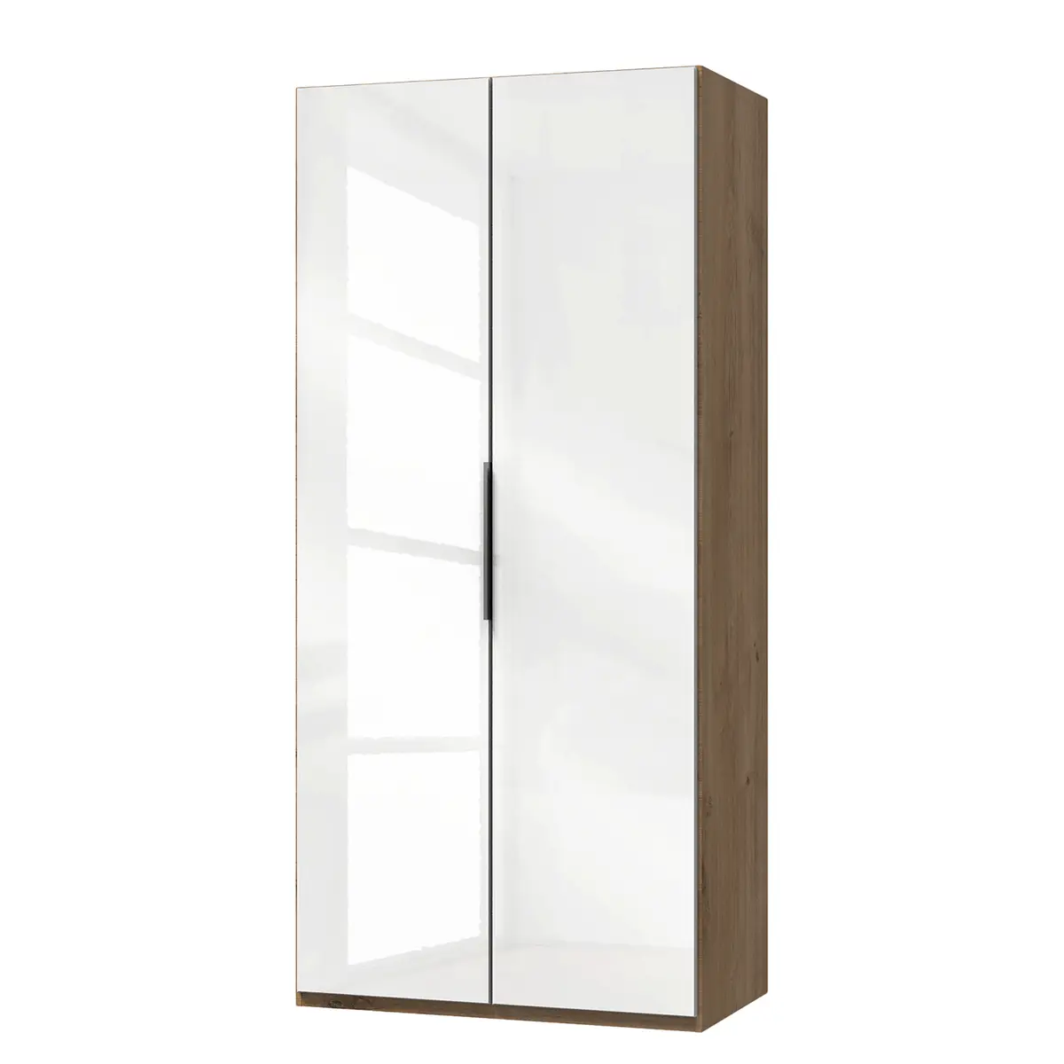Drehtürenschrank Lebel 36 D I 100 x 216cm Weiß/Hochglanz | Weiß