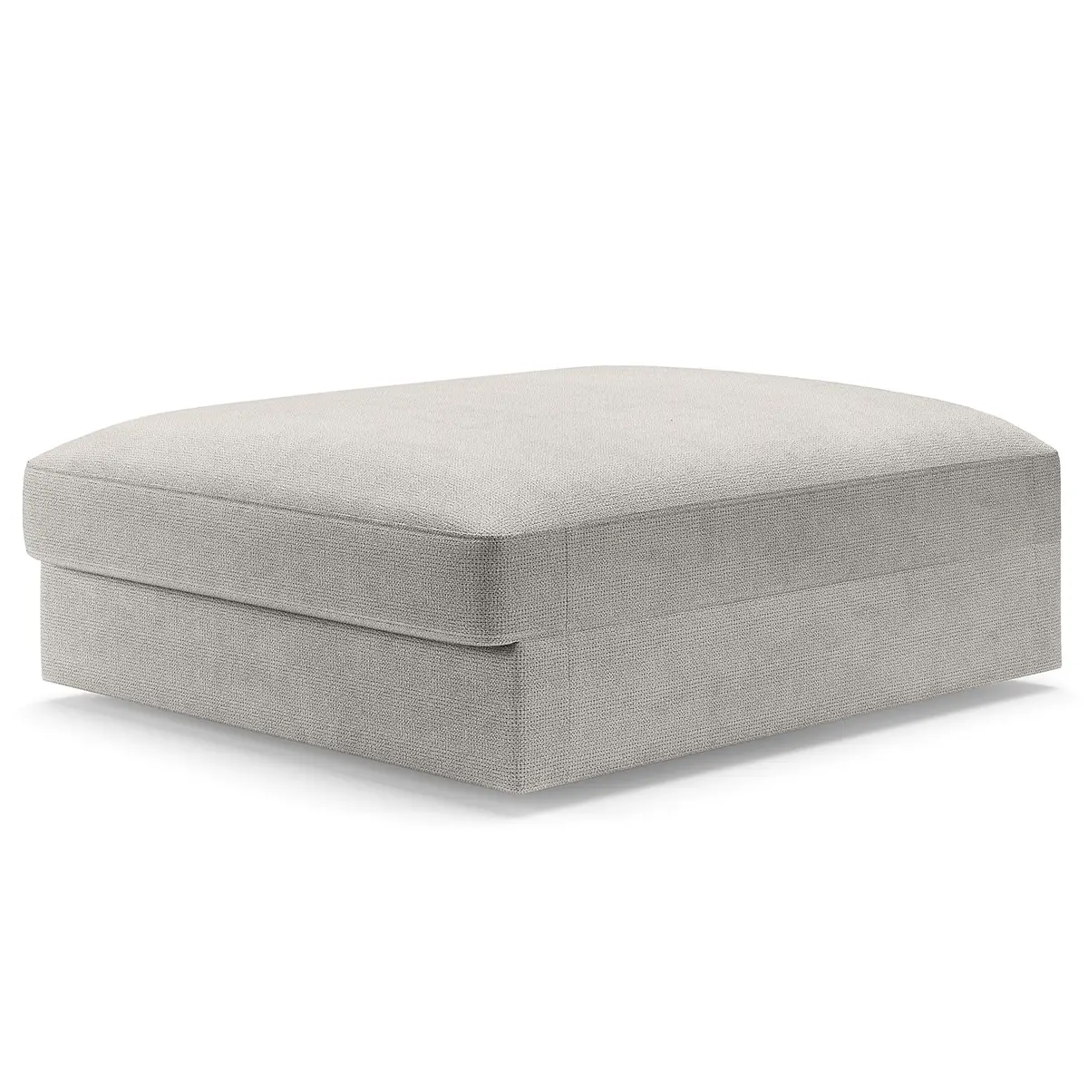 Polsterhocker Big Grau/Platingrau Webstoff Palila Modern | Grau