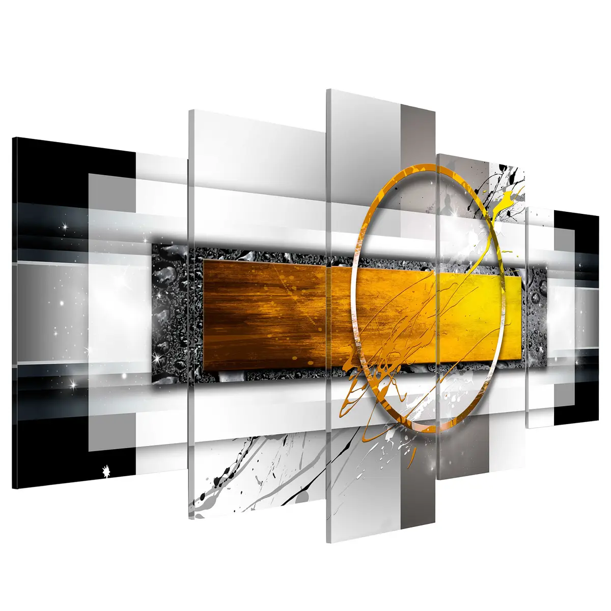 Acrylglasbild Golden Shot | Grau