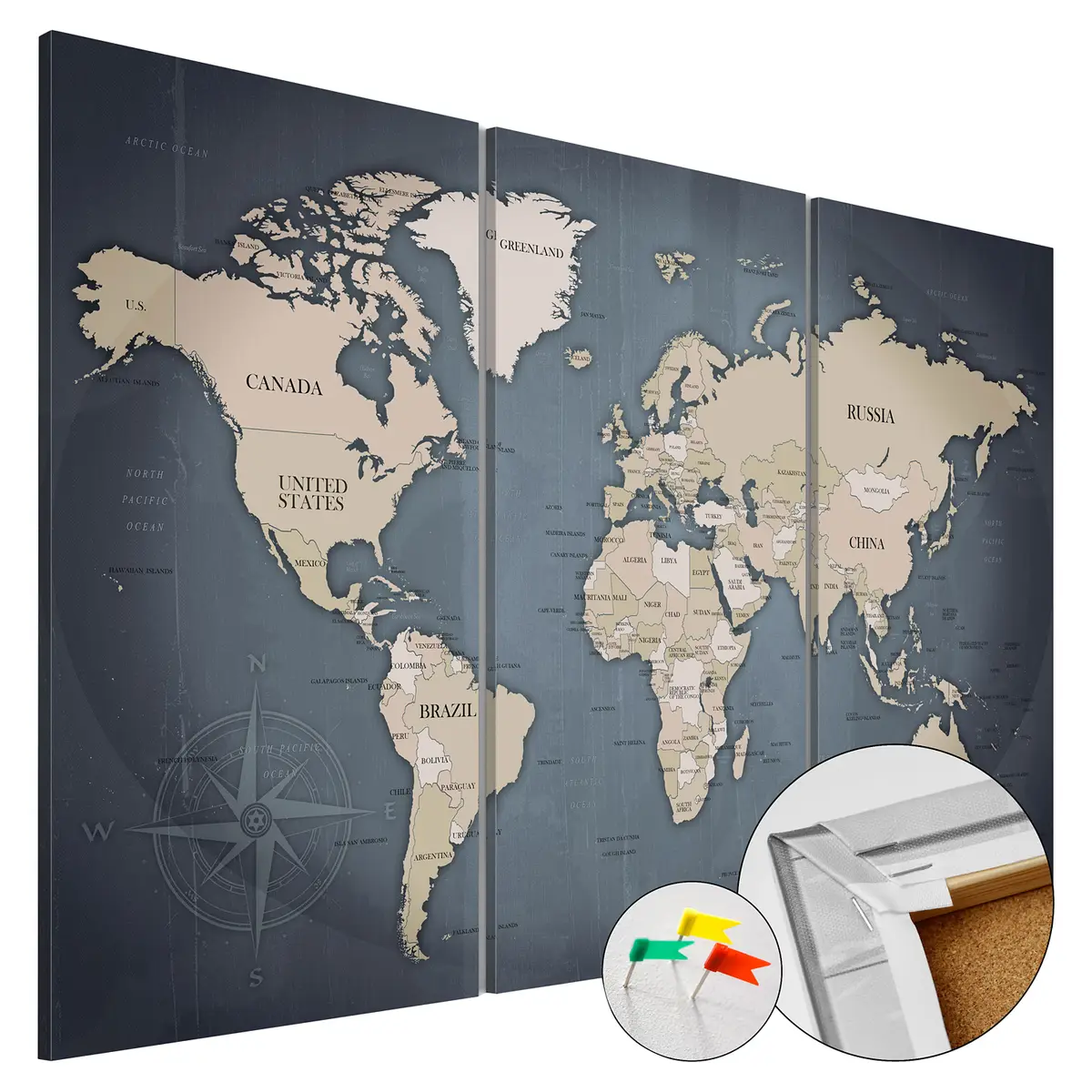 Korkbild Anthracitic World | Braun