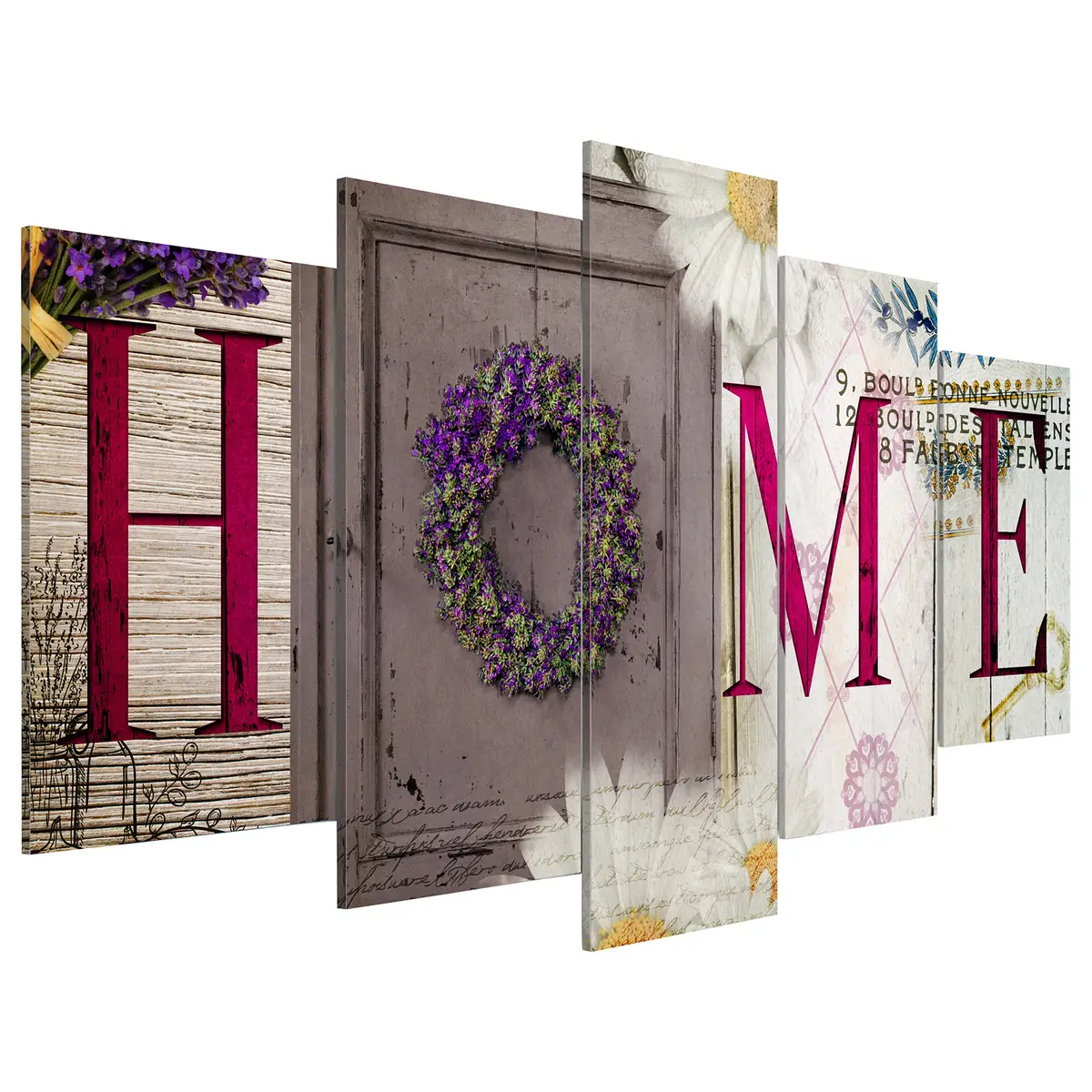 Bild Welcome Home Leinen Multicolor | Mehrfarbig