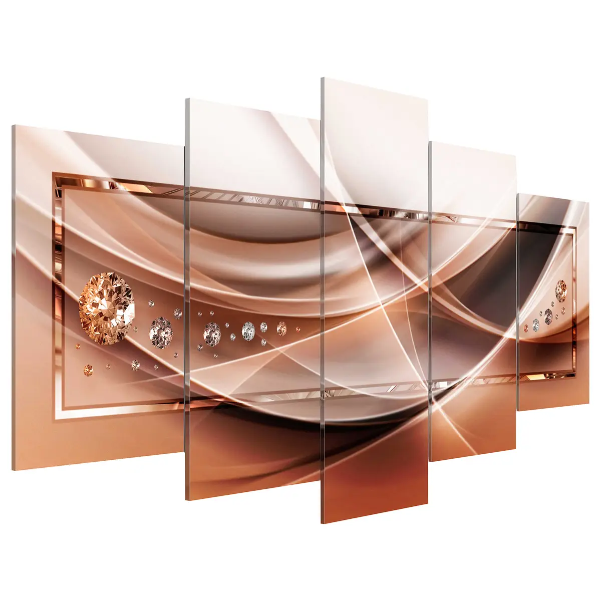 Bild Stream of Blaze Leinen Kupfer 100 x 50cm | Kupfer