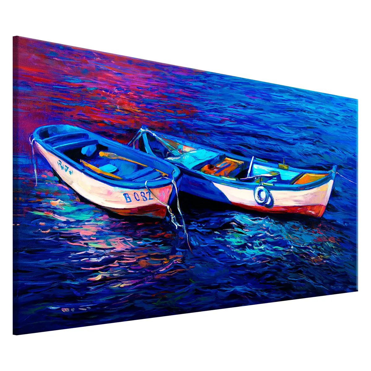 Bild Abandoned Boats Leinen Blau | Blau