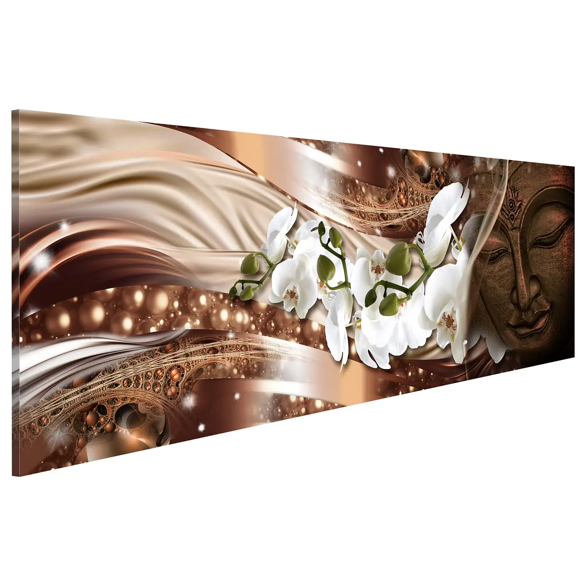 Bild Ätherische Stille Leinen Kupfer 120 x 40cm | Kupfer