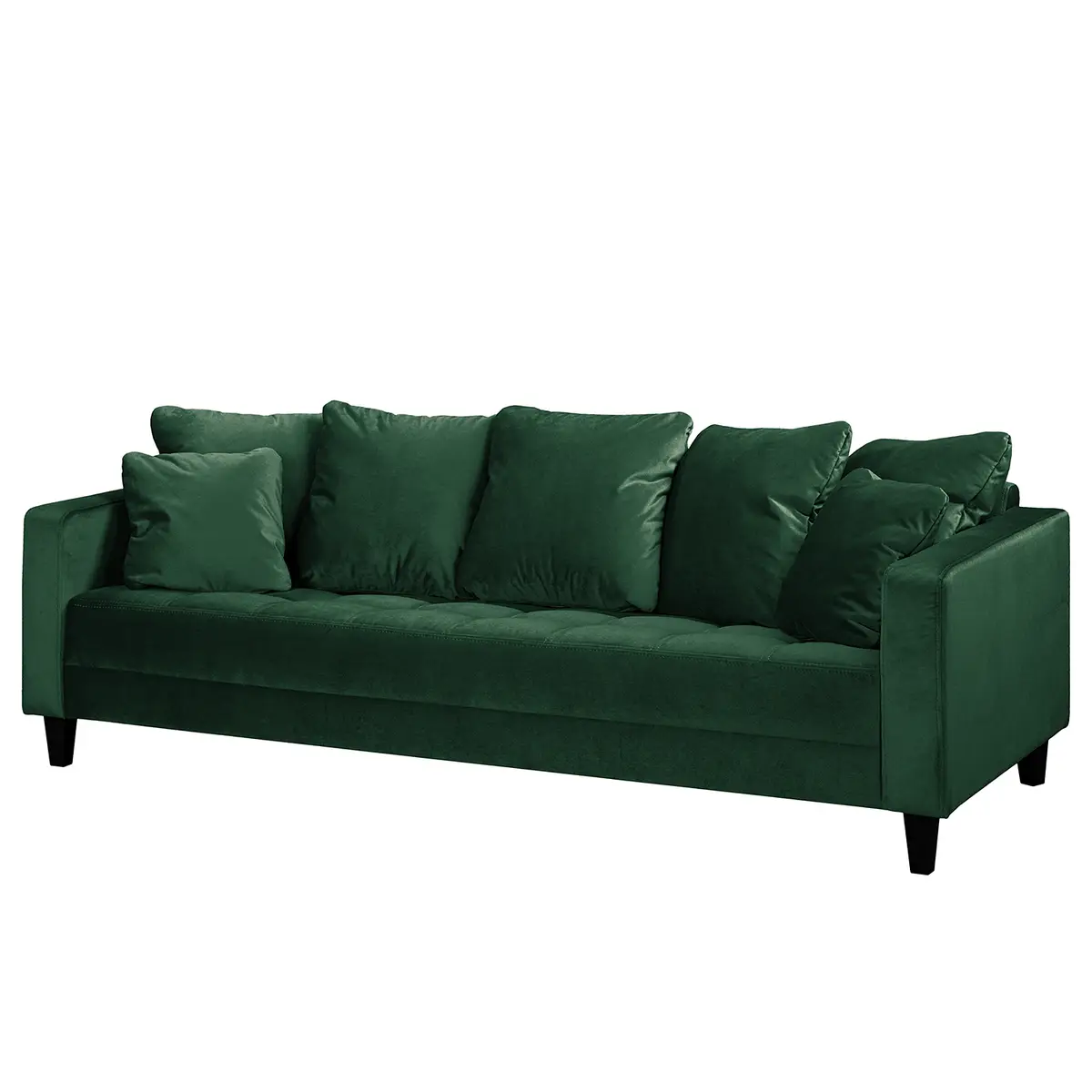 Sofa Elnora 3-Sitzer Grün/Dunkelgrün Samt | Grün