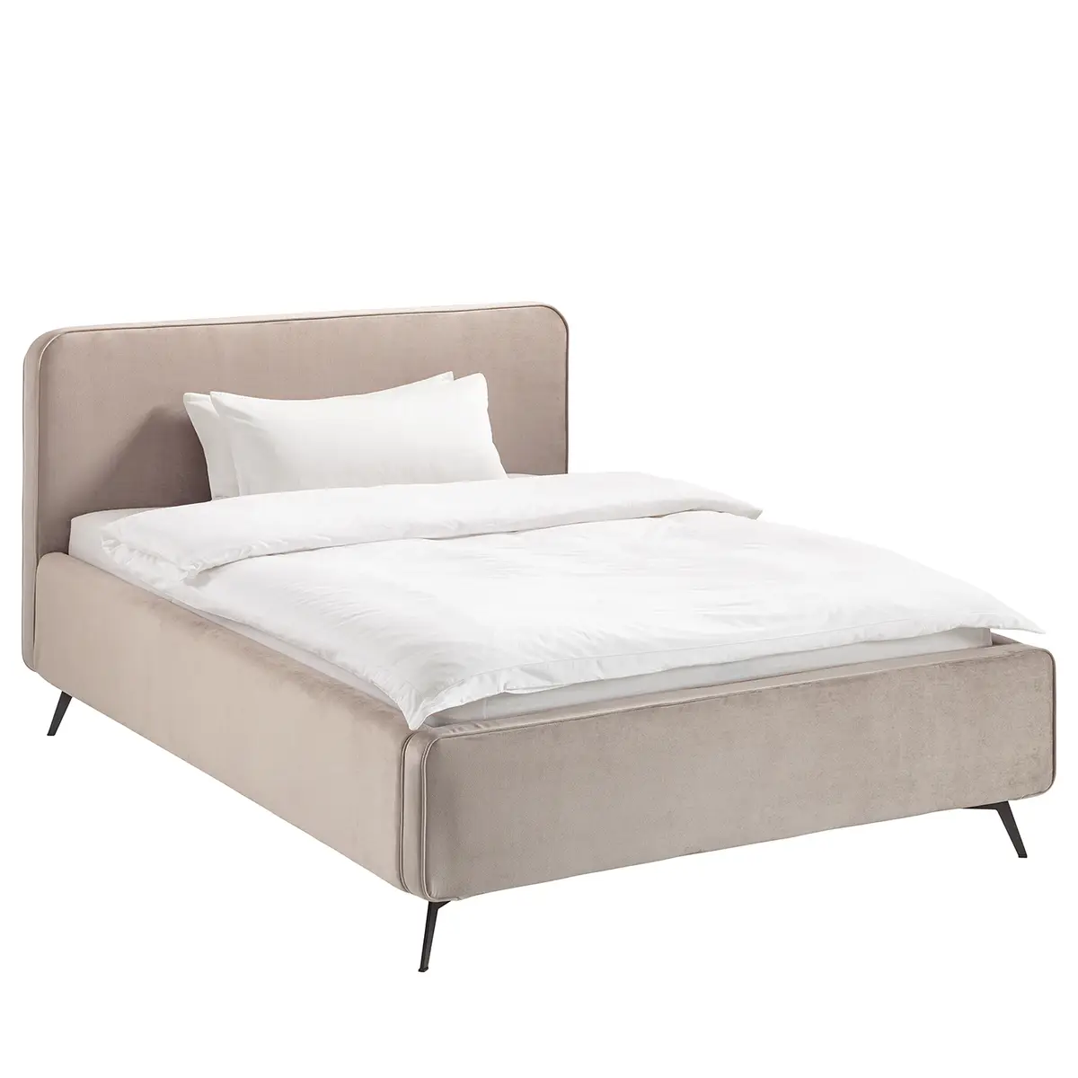 Polsterbett KARELIA 160 x 200cm Samt Ravi Beige | Beige