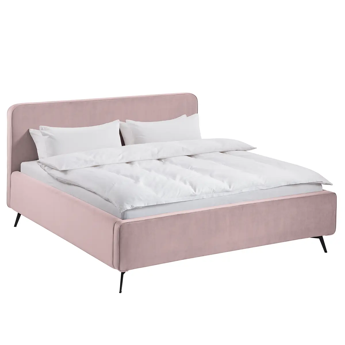 Polsterbett KARELIA 180 x 200cm Samt Ravi Pink/Mauve | Rosa
